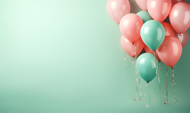 birthday balloon wallpaper with background copy space for text