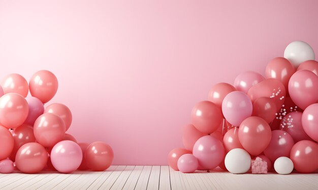 birthday balloon wallpaper with background copy space for text