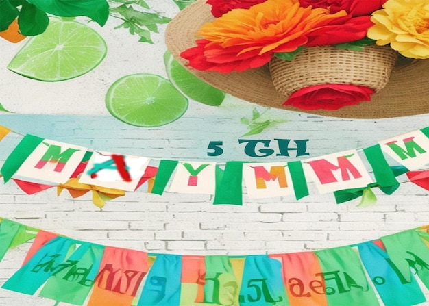 Photo a birthday banner with the words gh on it