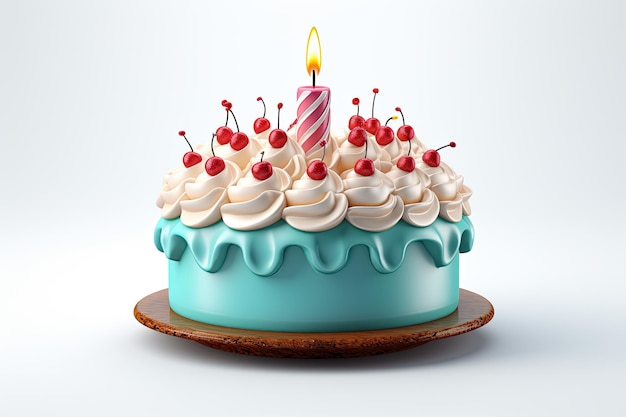 birthday cake 3d icon on isolated background