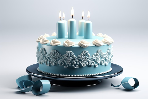 birthday cake 3d icon on isolated background