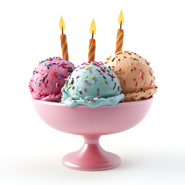 Birthday Cake ice cream in bowl