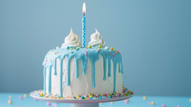 A Birthday Cake with Candle