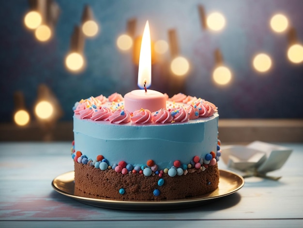 birthday cake with candle