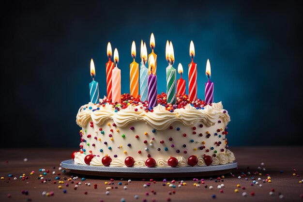 Birthday Cake with Candles Isolated Delight