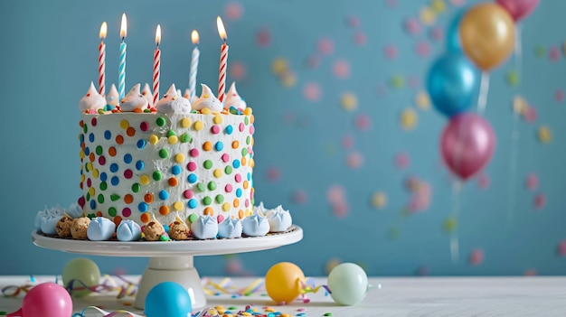 a birthday cake with candles on it and a cake with the candles lit up