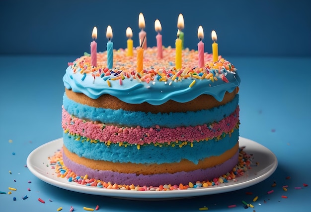 a birthday cake with colorful icing and the number 5 on it