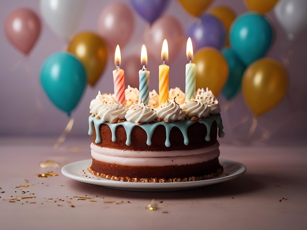 A birthday card with balloons AI generator