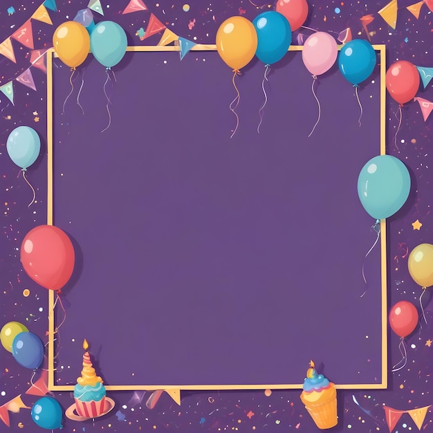 a birthday card with balloons and a banner that says happy birthday