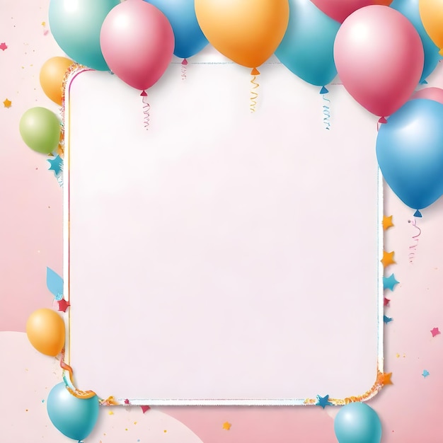 a birthday card with balloons and a banner that says happy birthday