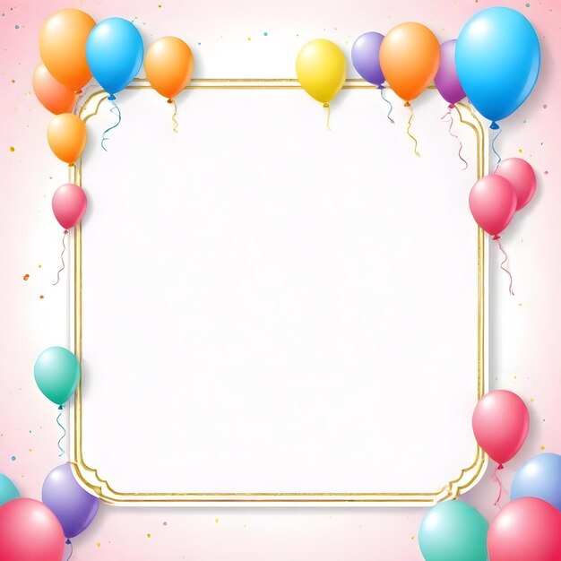 a birthday card with balloons and a banner that says happy birthday