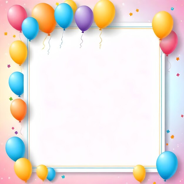 a birthday card with balloons and a banner that says happy birthday