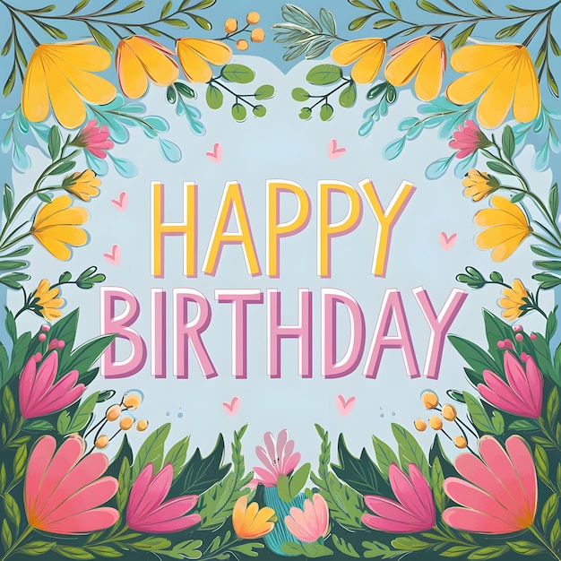 a birthday card with flowers and butterflies on it