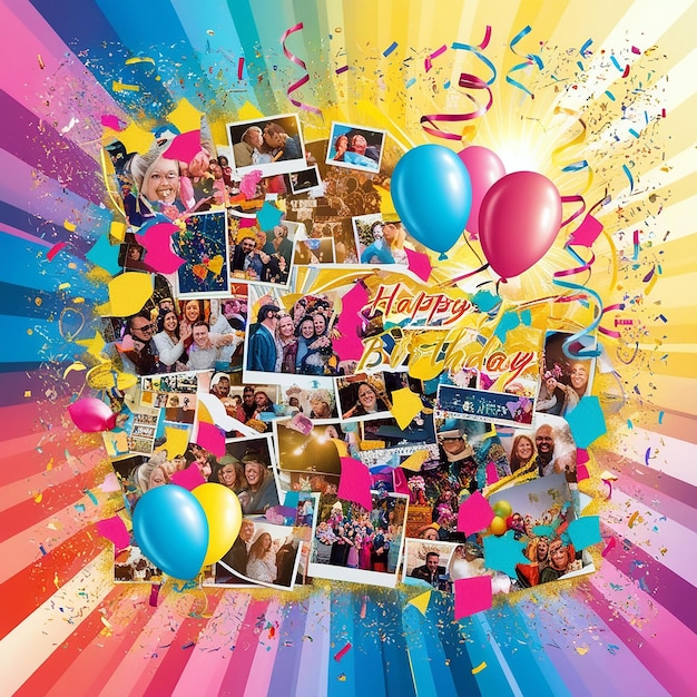 Photo birthday collage creative and colorful photo layouts for celebrations