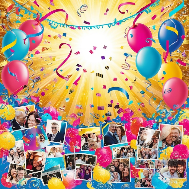 Photo birthday collage creative and colorful photo layouts for celebrations