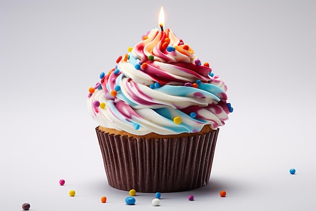 Birthday colorful cupcake design