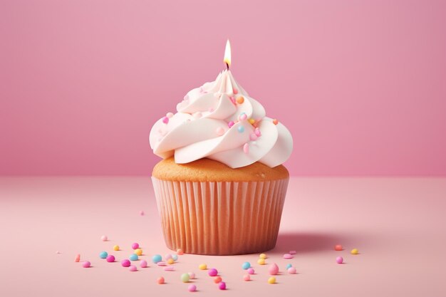 Birthday cupcake AI generated