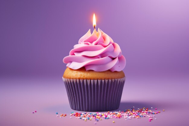 Birthday cupcake AI generated