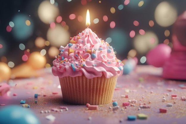 Birthday cupcake Generate Ai