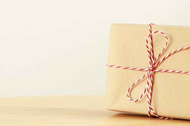 A birthday gift box for someone special on a wooden table.