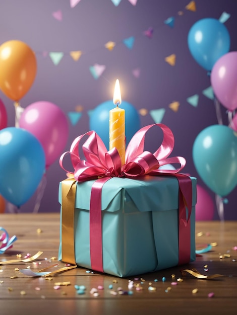 Birthday gift images with a plain background