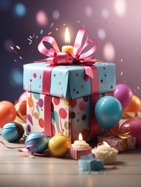 Birthday gift images with a plain background