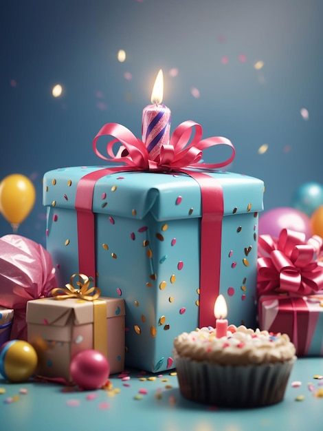 Birthday gift images with a plain background