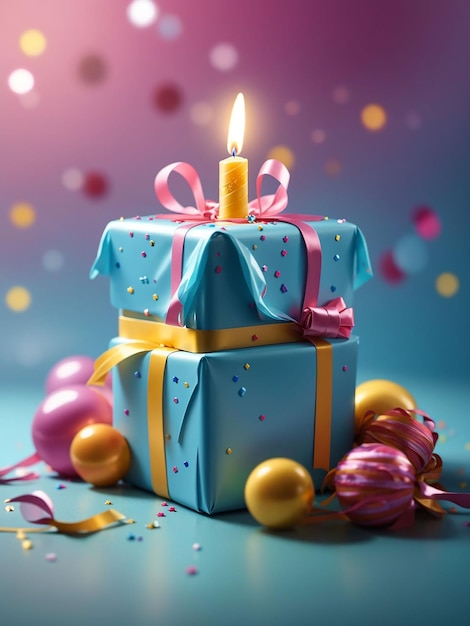 Birthday gift images with a plain background