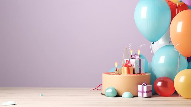 Birthday Holiday Background Illustration AI Generative