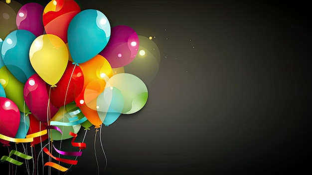 Birthday Party Background with Balloons Illustration AI GenerativexA