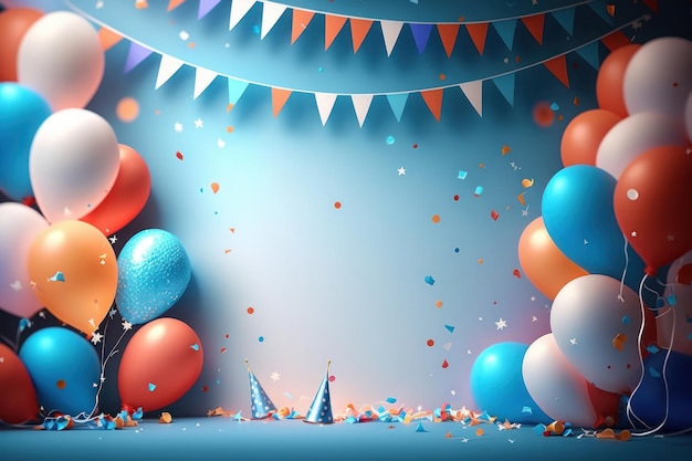 Birthday Party Balloon Background Illustration AI GenerativexA