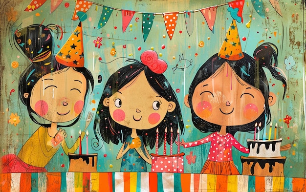 Photo a birthday party illustration