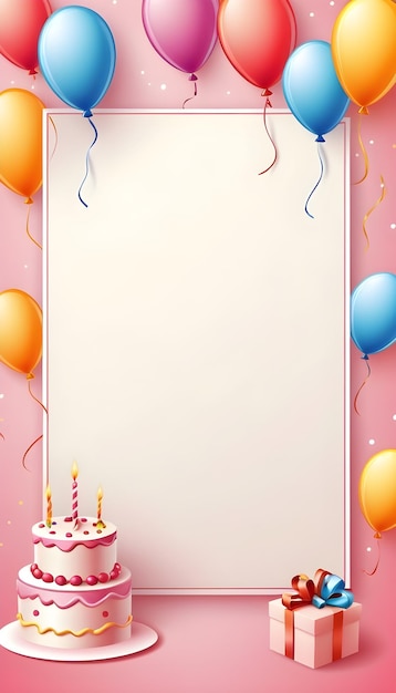 birthday party invitation card background with empty without text copy space