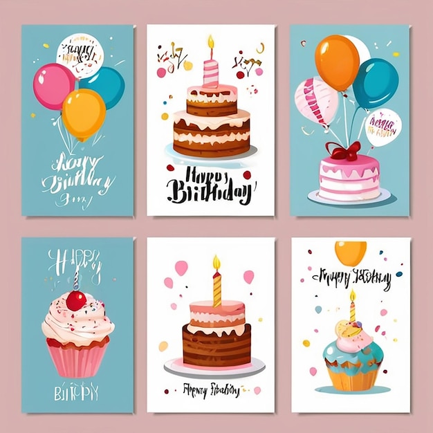 Photo birthday perty card with unique design vector