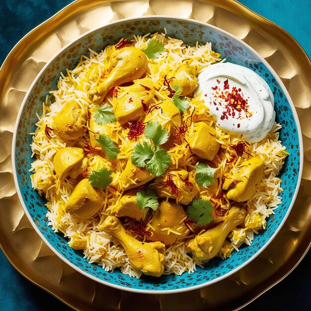 Photo biryani with chicken pieces