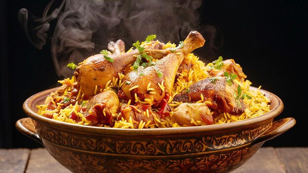 Photo biryani with chicken pieces