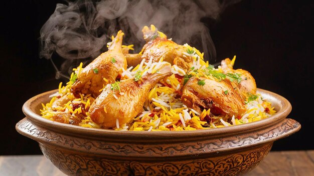 Photo biryani with chicken pieces