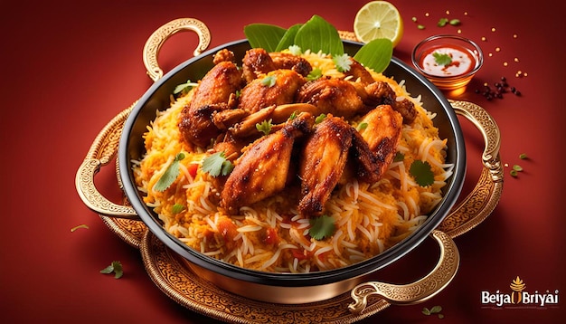 Photo biryani with chicken wings