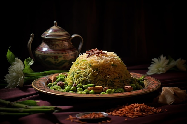 Biryani with Crisp Asparagus Tips