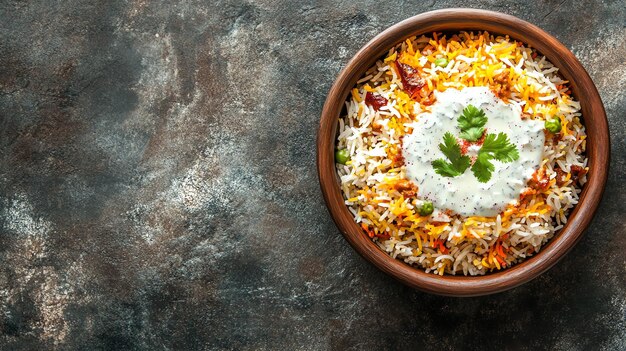 Biryani with raita background