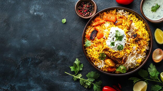 Biryani with raita background