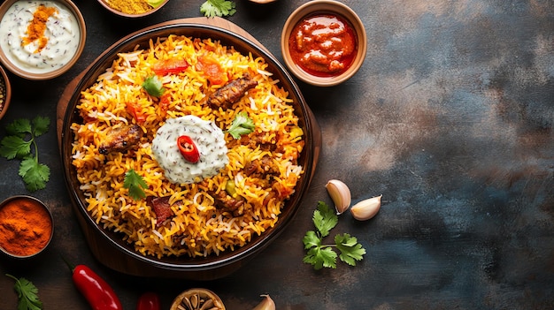 Biryani with raita background