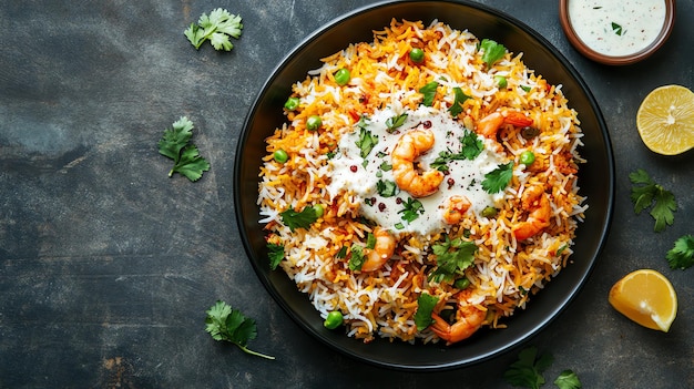 Photo biryani with raita background