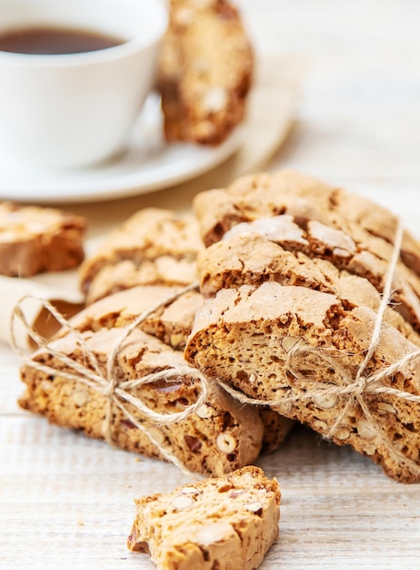 Biscotti on the table for tea Selective focus Food