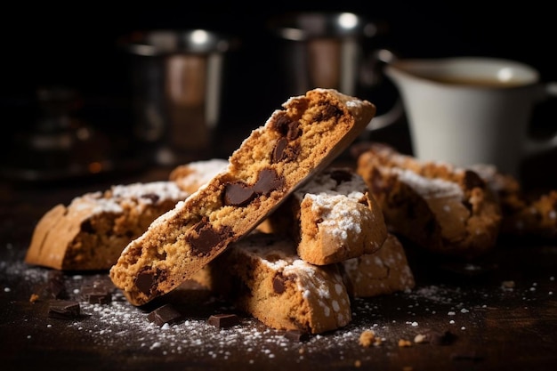 Photo biscotti with sea salt and toffee bits italian biscotti food color image photography