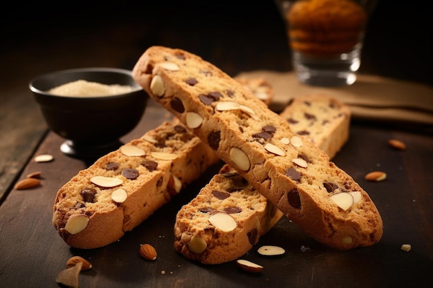 Photo biscotti with sea salt and toffee bits italian biscotti food color image photography