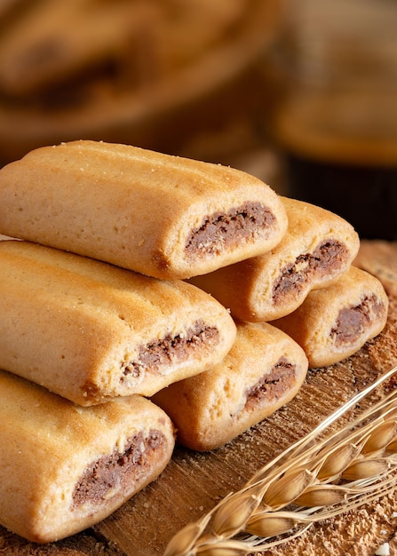 Biscuits with barley spelled oats and chocolate