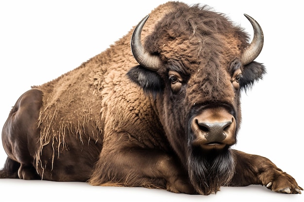 Bison_buffalo_isolated_on_white_background_cutout_ultra