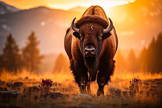 Bison Powerful Symbols of Nature's Majesty Generative Ai