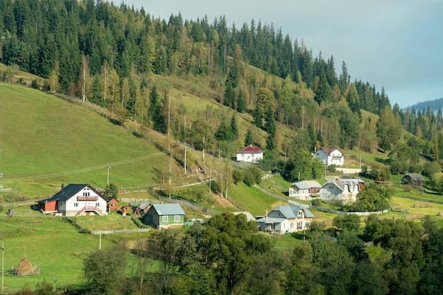 BISTRITA, TRANSYLVANIA/ROMANIA - SEPTEMBER 18 : A small hamlet near Bistrita Transylvania Romania on September 18, 2018